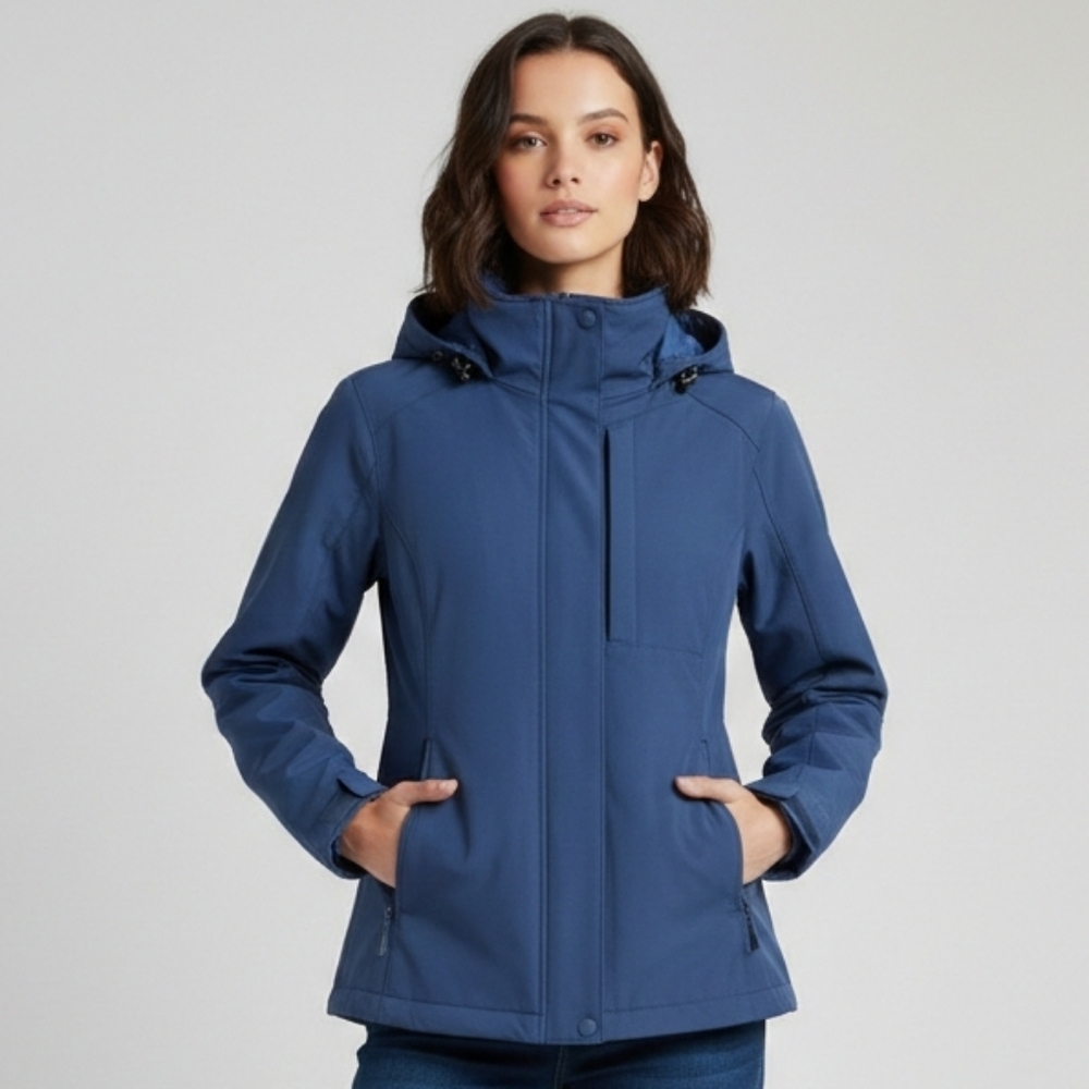 Avia Women's Gorpcore Sporty Blue Hiking Softshell Hooded Spring Jacket Size S